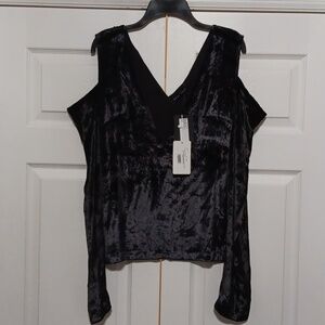 BAJA EAST Black Velour Top